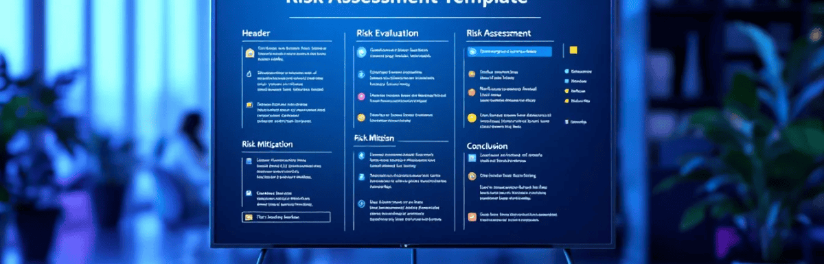 An overview of risk assessment templates, featuring a blurred template document in the background.